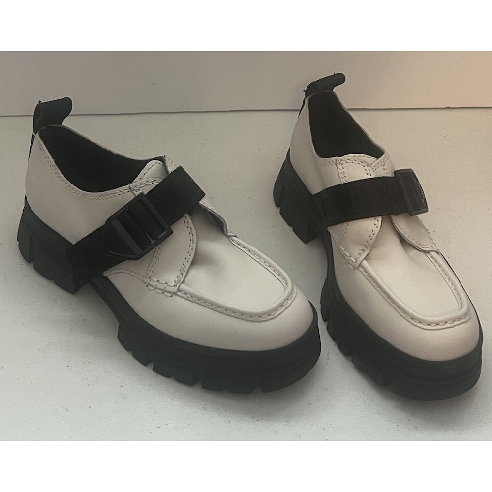 Ugg Ashton Platform Combat Buckle Strap Chunky White Black Soles Shoes Sz 6.5